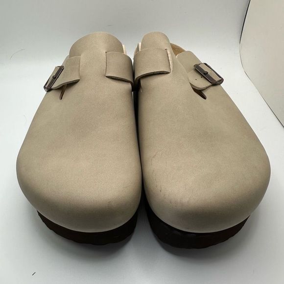 CUSHIONAIRE Women's Cork Footbed Platform Clog 9.5 WIDE SAND - Picture 2 of 7